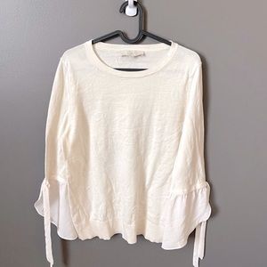 BOGO FREE!! loft Womens ivory flare sleeve knit blouse